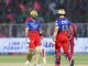 RCB ले घरेलु मैदानमा ११ रनले RR लाई हरायो