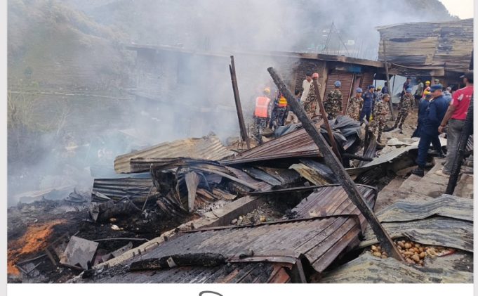 बाम्का बजारमा भीषण आगलागीबाट ४० पसल जलेर नष्ट