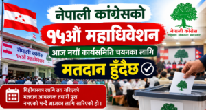 नेपाली कांग्रेसको १५औँ महाधिवेशन : आज नयाँ कार्यसमिति चयनका लागि मतदान