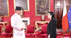 माल्टामा राजदूत नेपालले पेस गरे ओहदाको प्रमाणपत्र