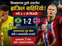 ब्राजिल विश्वकपबाट बाहिरियो, हालान्डको दुई गोलमा नर्वे क्वार्टरफाइनलमा